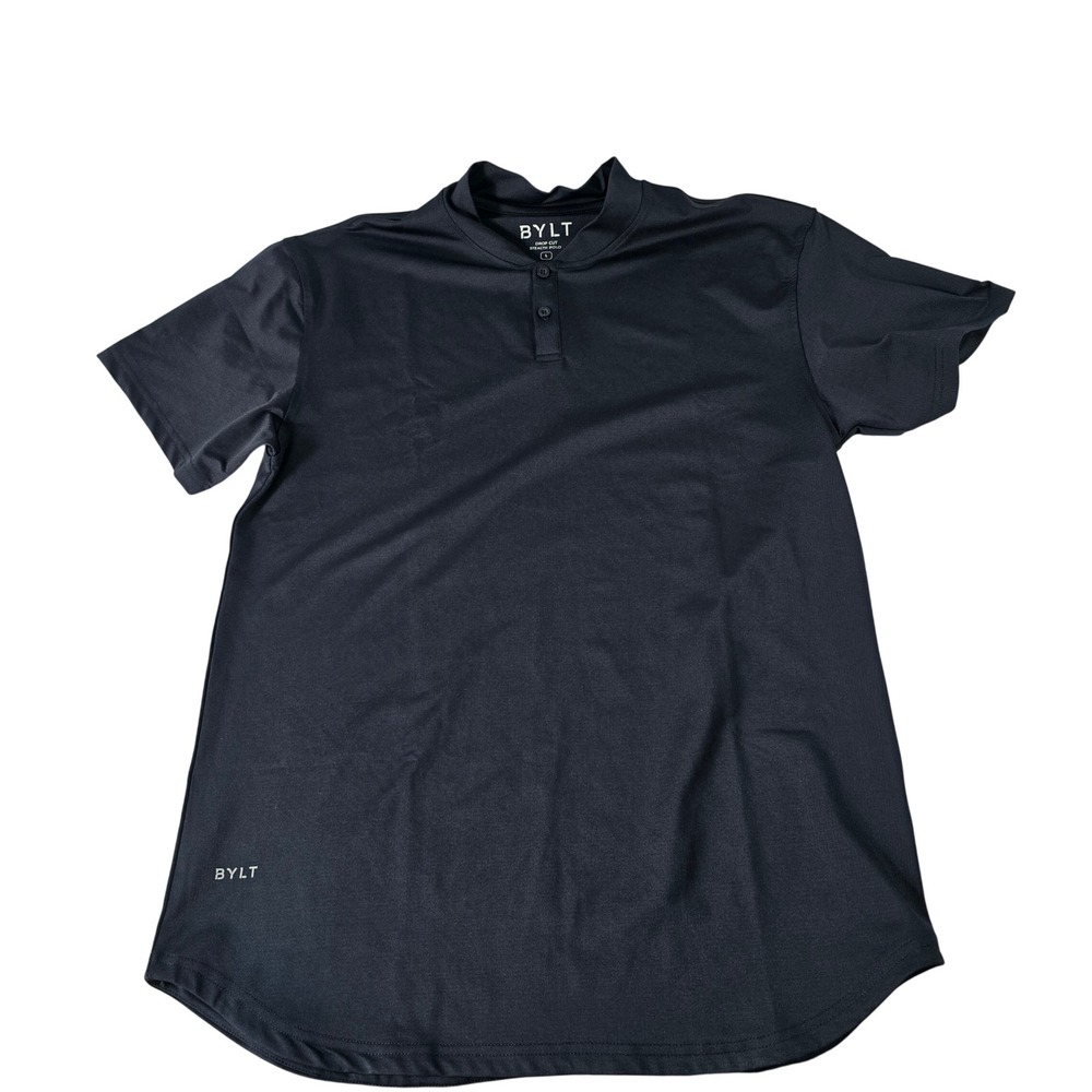 BYLT Premium Basics Drop Cut Stealth Polo Navy Blue Men Large EX_DC_SS_POLO_STLH